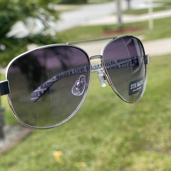 STEVE MADDEN Mariner Sunglasses In Silver Black 57-12-130 100% UV Protection - Picture 6 of 12